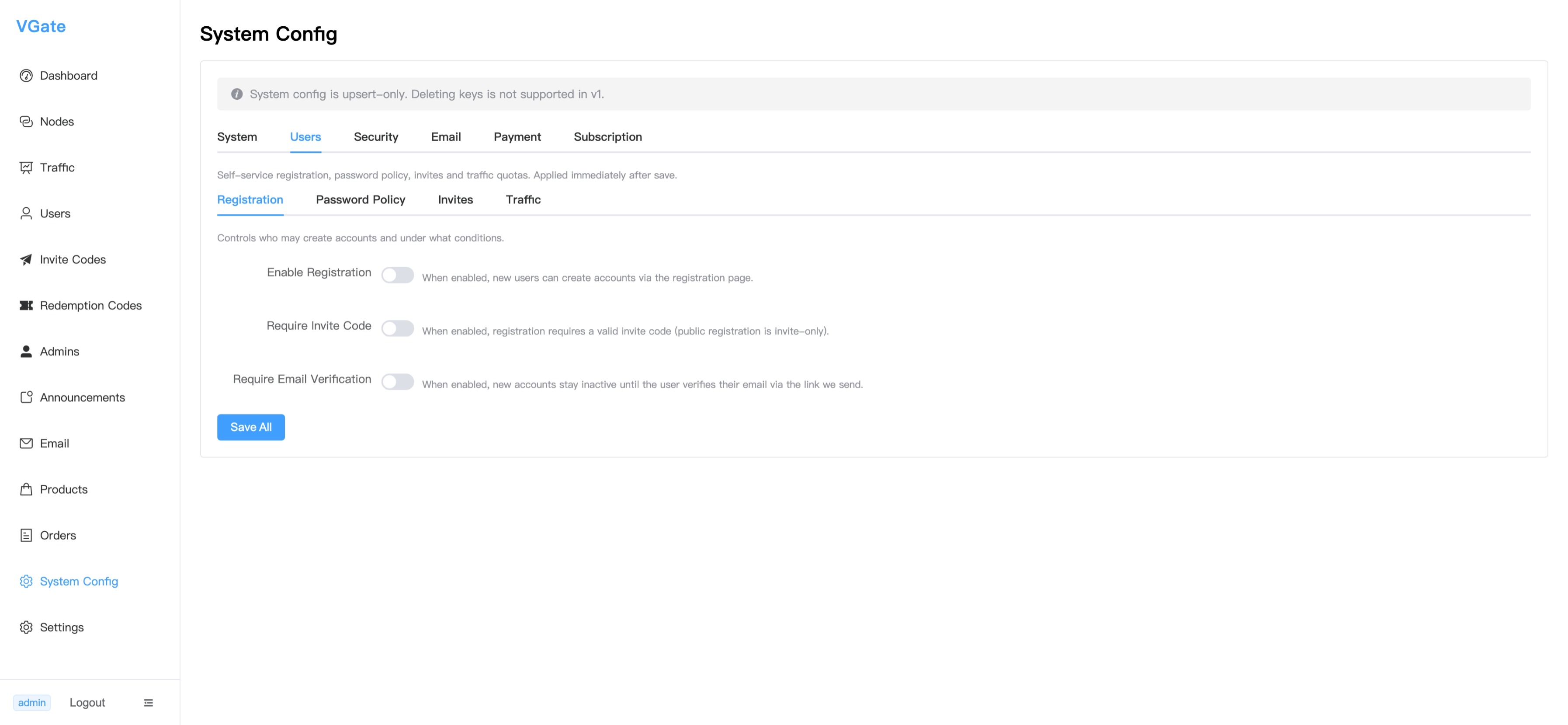 System Config